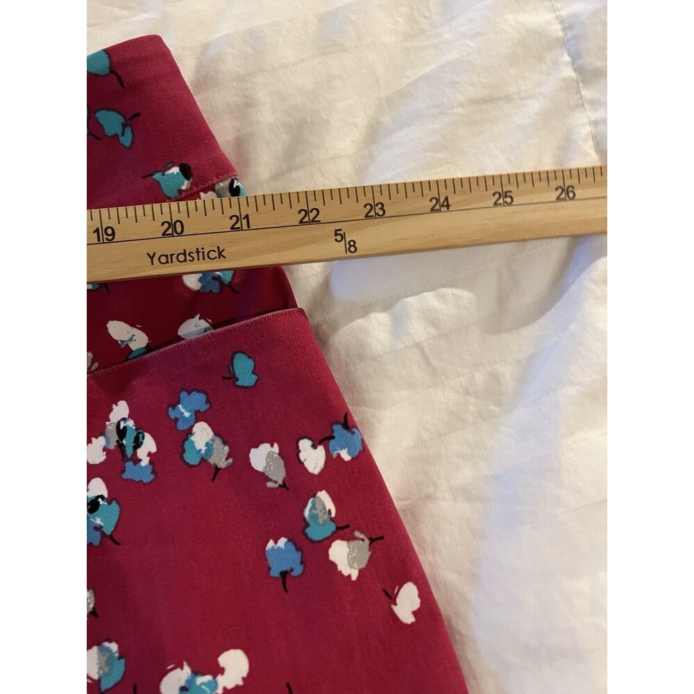 Kate & Mallory Pants Red Print Stretch Canvas Pull On Tapered Leg Plus 3X New - Picture 6 of 8